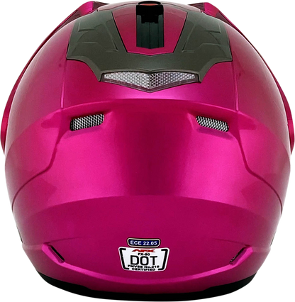 Fuchsia AFX FX-50 helmet in XS size with sleek design, featuring a glossy finish and clear visor for motorcycle riding.