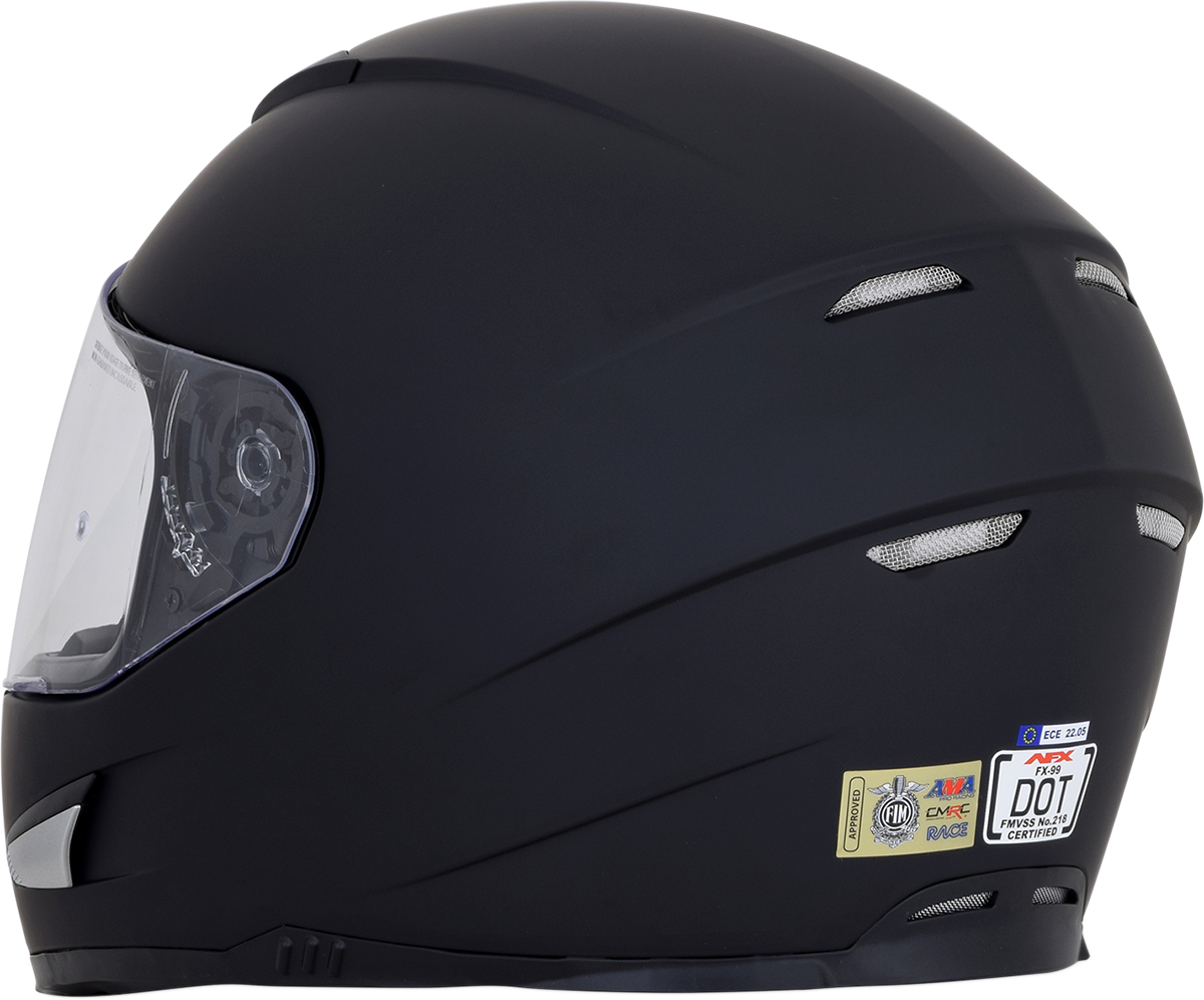 AFX FX-99 helmet in matte black, XL size, featuring a sleek motorcycle helmet design by Bill's Exhausts.