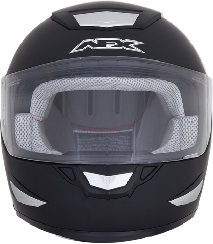 Matte black AFX FX-99 helmet in XL size, motorcycle helmet with aerodynamic design and secure strap, from Bill's Exhausts