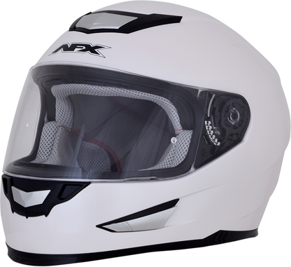 Pearl white AFX FX-99 helmet designed for XS size, featuring a sleek motorcycle helmet from Bill's Exhausts.