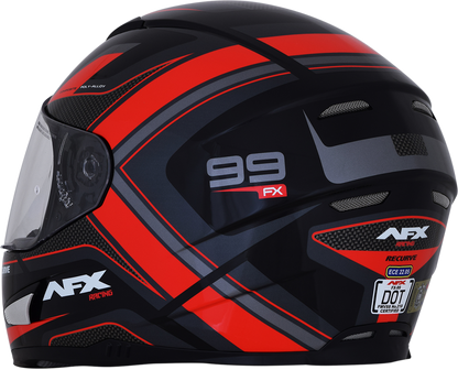 Black and red AFX FX-99 recurve helmet in XL size, featuring a sleek design and full face protection from Bill's Exhausts.