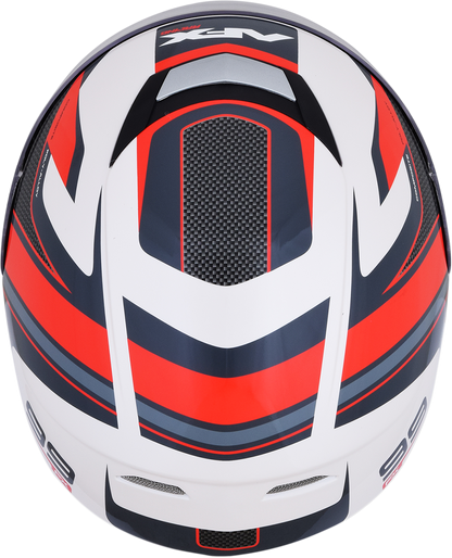 Bill's Exhausts AFX FX-99 Recurve helmet in pearl white and red, 2XL size, with aerodynamic design and secure fit.