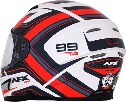 Bill's Exhausts AFX FX-99 Recurve helmet in pearl white and red, 2XL size, featuring a sleek aerodynamic design.