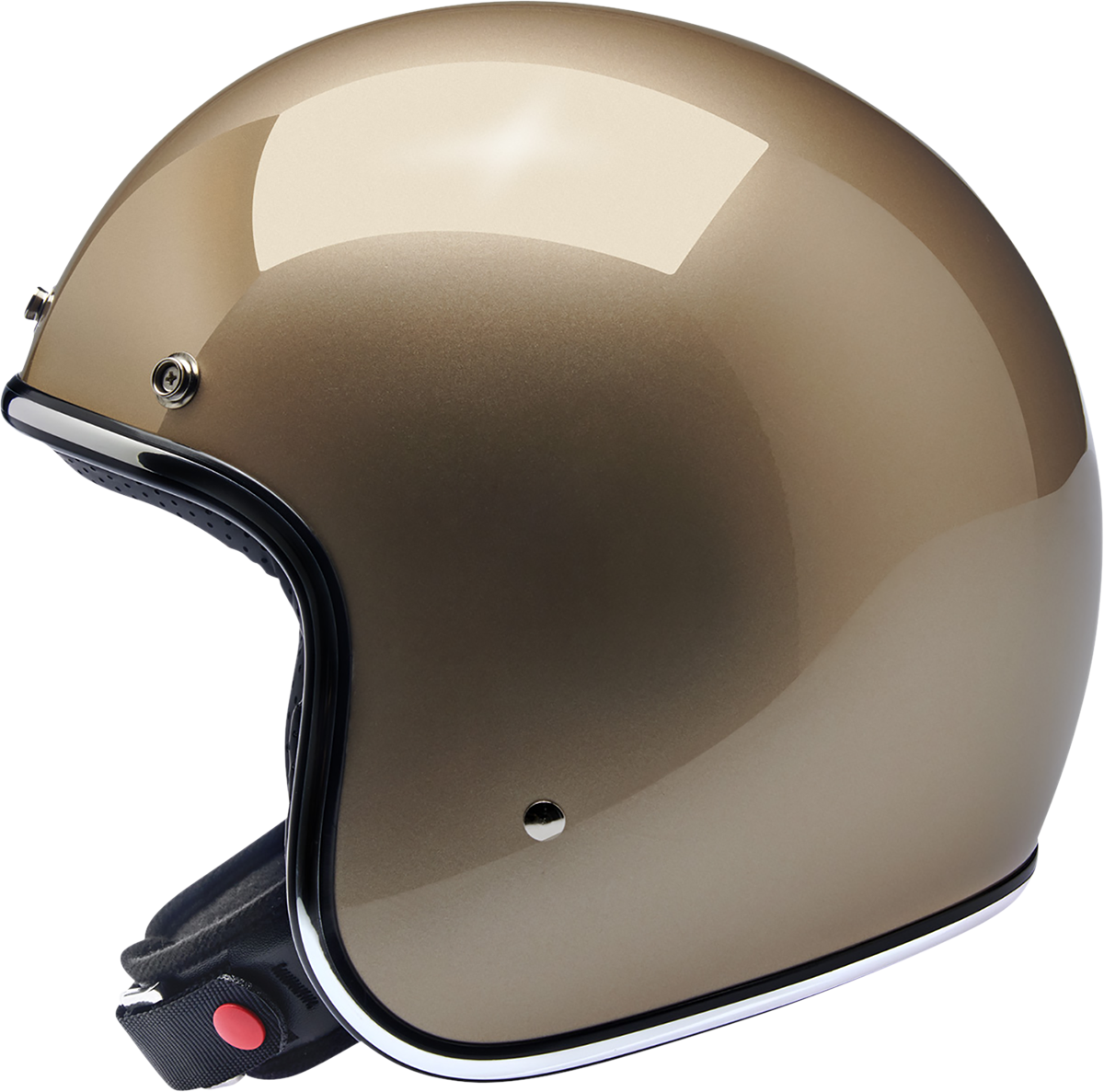 BILTWELL Bonanza helmet in metallic champagne color, large size, with sleek design and safety features, by Bill's Exhausts.