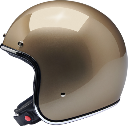 BILTWELL Bonanza helmet in metallic champagne color, large size, with sleek design and safety features, by Bill's Exhausts.