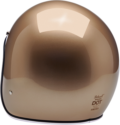 Biltwell Bonanza helmet in metallic champagne color, large size, with a sleek, shiny finish and classic helmet design.