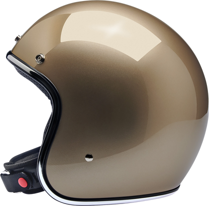 Large BILTWELL Bonanza helmet in metallic champagne, featuring a shiny finish and classic open-face helmet design.