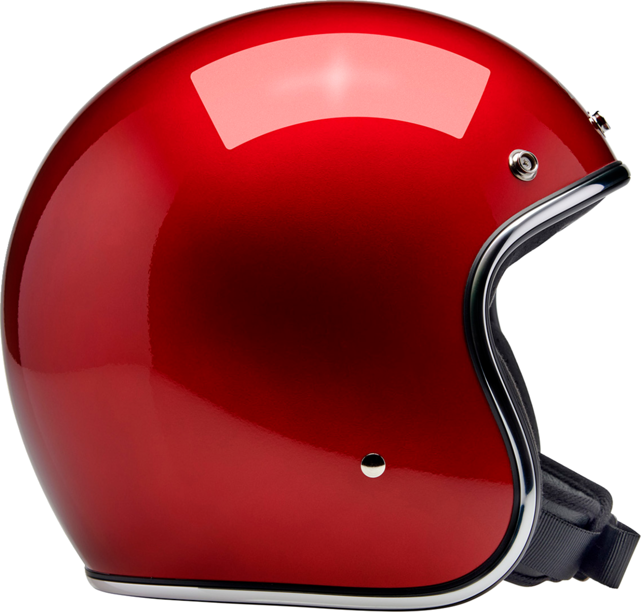 BILTWELL Bonanza helmet in metallic cherry red, medium size, featuring a sleek motorcycle helmet design with a glossy finish.
