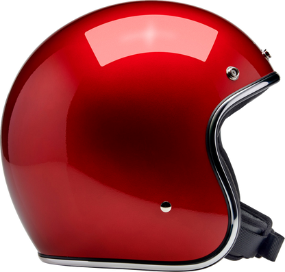BILTWELL Bonanza helmet in metallic cherry red, medium size, featuring a sleek motorcycle helmet design with a glossy finish.