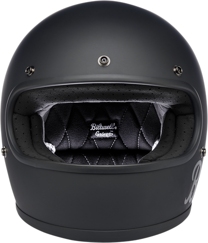 BILTWELL Gringo helmet in flat black factory finish, 2XL size, featuring a sleek motorcycle helmet design from Bill's Exhausts.