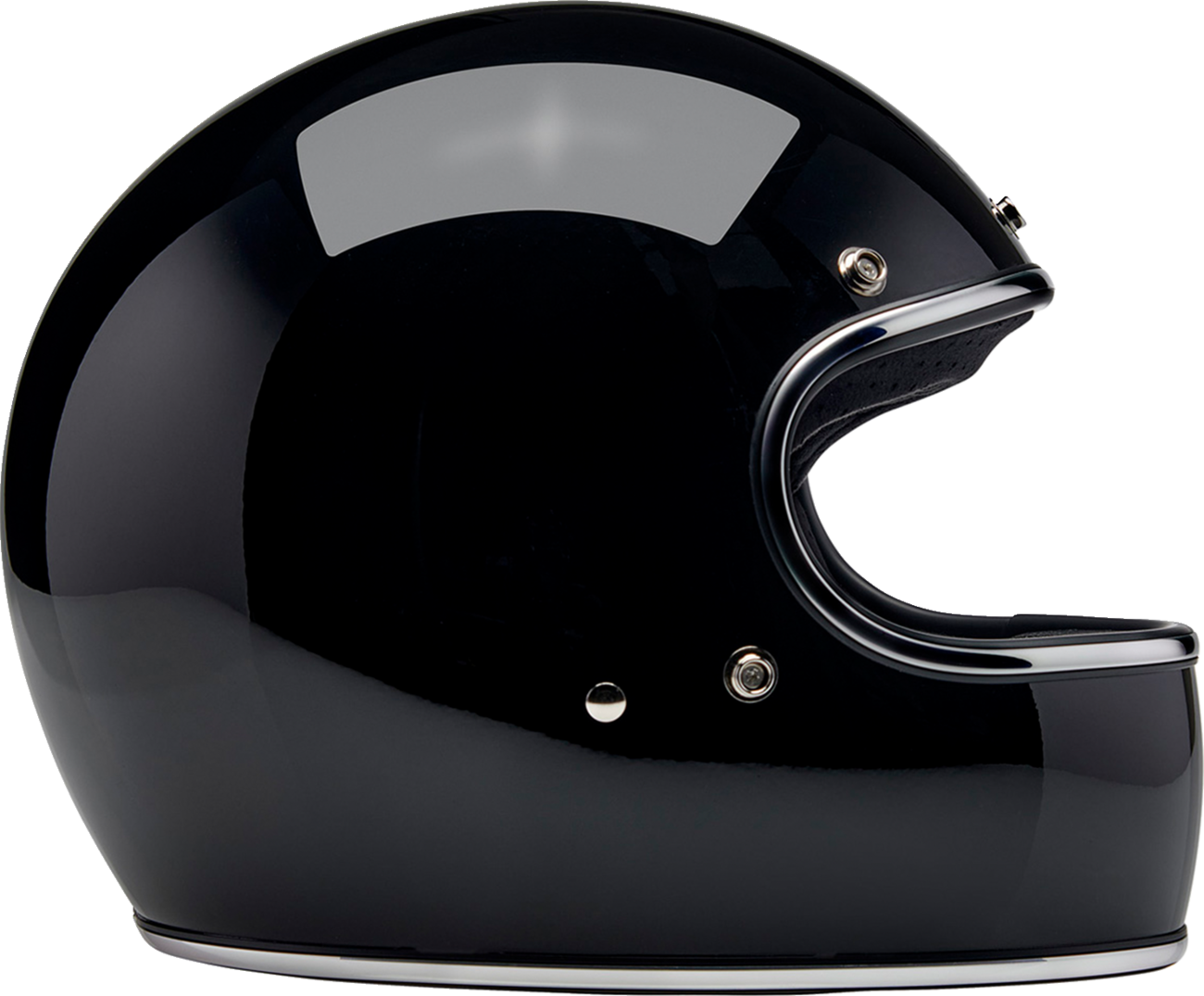 BILTWELL Gringo helmet in gloss black, 2XL size, featuring a sleek, classic motorcycle helmet design with smooth finish.