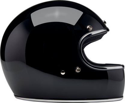 BILTWELL Gringo helmet in gloss black, 2XL size, featuring a sleek, classic motorcycle helmet design with smooth finish.
