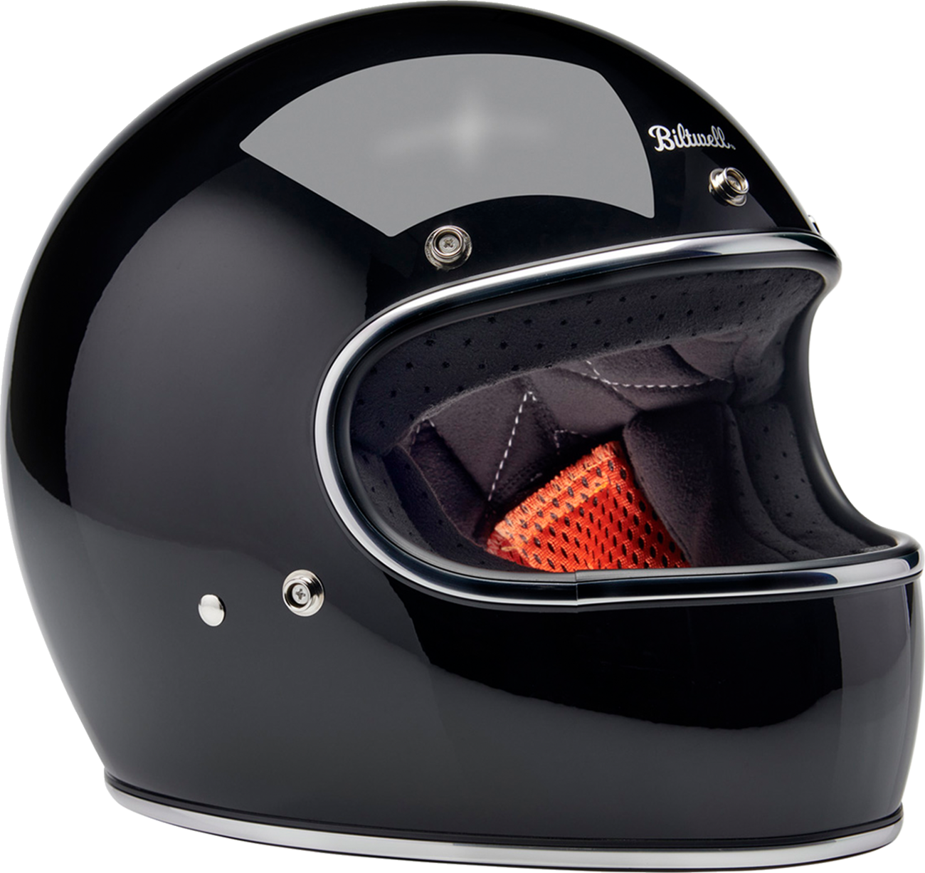 BILTWELL Gringo helmet in gloss black, 2XL size, featuring a sleek, classic motorcycle helmet design with a smooth finish.