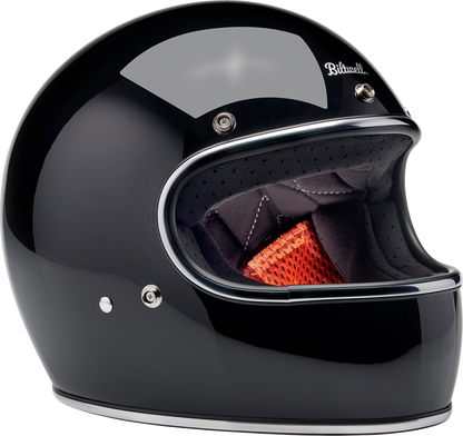 BILTWELL Gringo helmet in gloss black, 2XL size, featuring a sleek, classic motorcycle helmet design with a smooth finish.