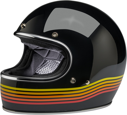 BILTWELL Gringo helmet in gloss black Spectrum finish, XS size, featuring a sleek motorcycle helmet design.