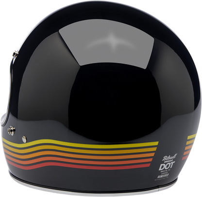 BILTWELL Gringo Helmet in glossy black Spectrum finish, XS size, featuring a classic open-face design and secure strap.