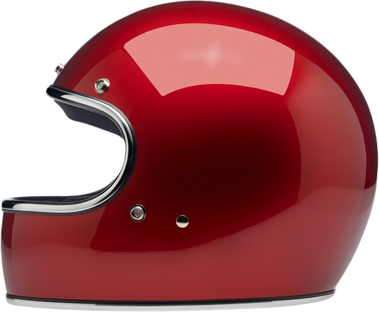 BILTWELL Gringo helmet in metallic cherry red, medium size, with a shiny finish and classic motorcycle helmet design.