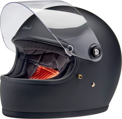 BILTWELL Gringo S helmet in flat black, large size, with a sleek motorcycle helmet design and matte finish.
