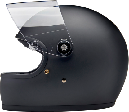 BILTWELL Gringo S helmet in flat black, large size, featuring a sleek motorcycle helmet design with smooth finish and vent openings.