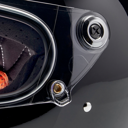 BILTWELL Gringo S helmet in glossy black, large size, featuring a sleek design and secure strap, designed for motorcycle riders.