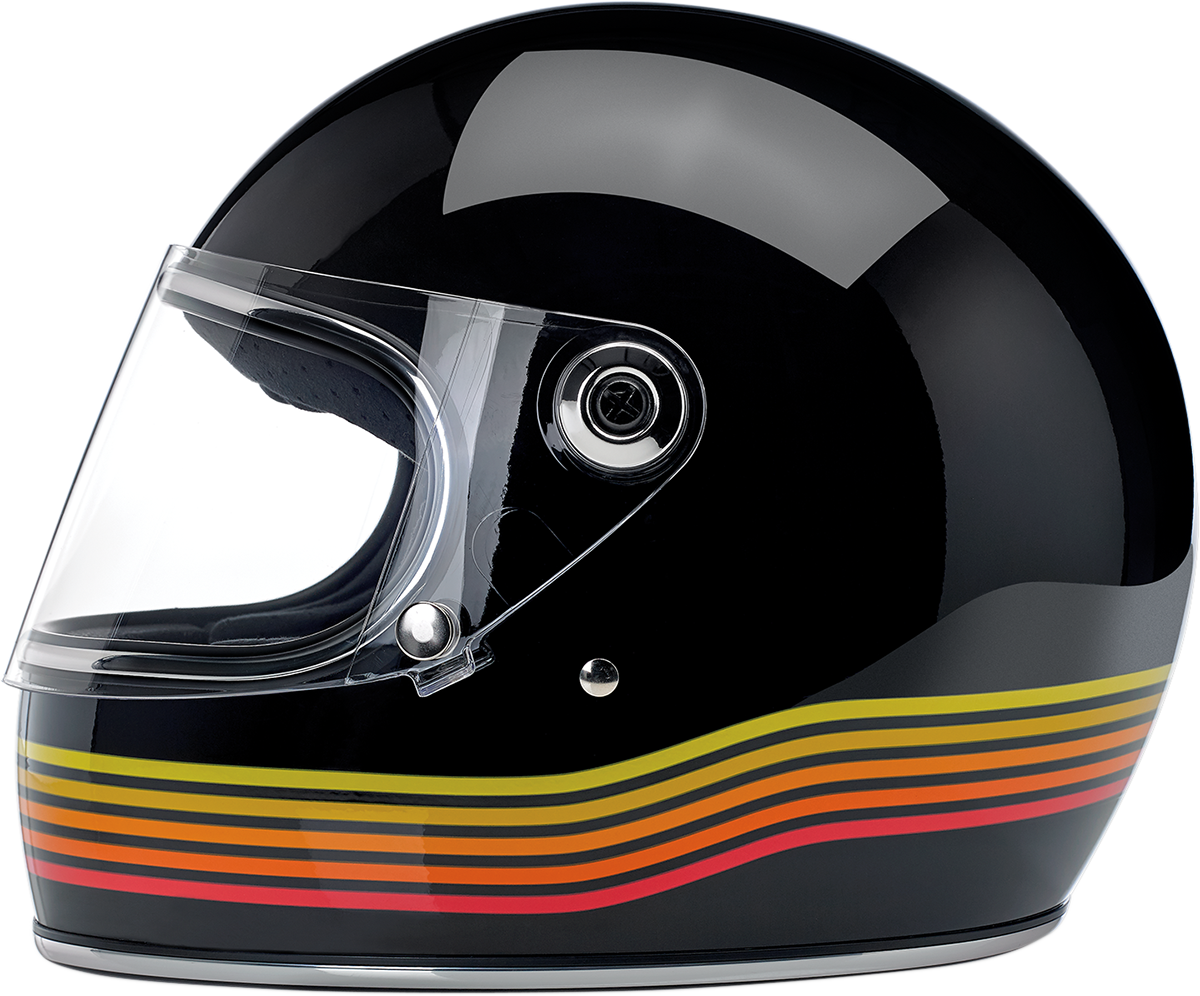 BILTWELL Gringo S helmet in gloss black Spectrum finish, medium size, motorcycle helmet with a sleek, shiny exterior and modern design