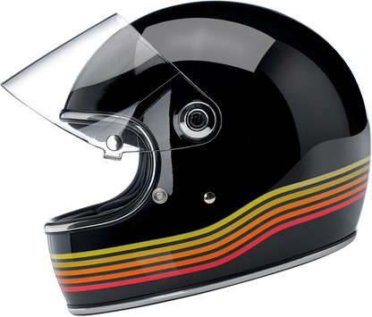 BILTWELL Gringo S helmet in gloss black Spectrum finish, medium size, with a sleek, aerodynamic design for motorcycle riding.