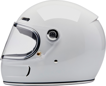Gloss white BILTWELL Gringo SV helmet in large size, featuring a classic motorcycle helmet design with a smooth finish.