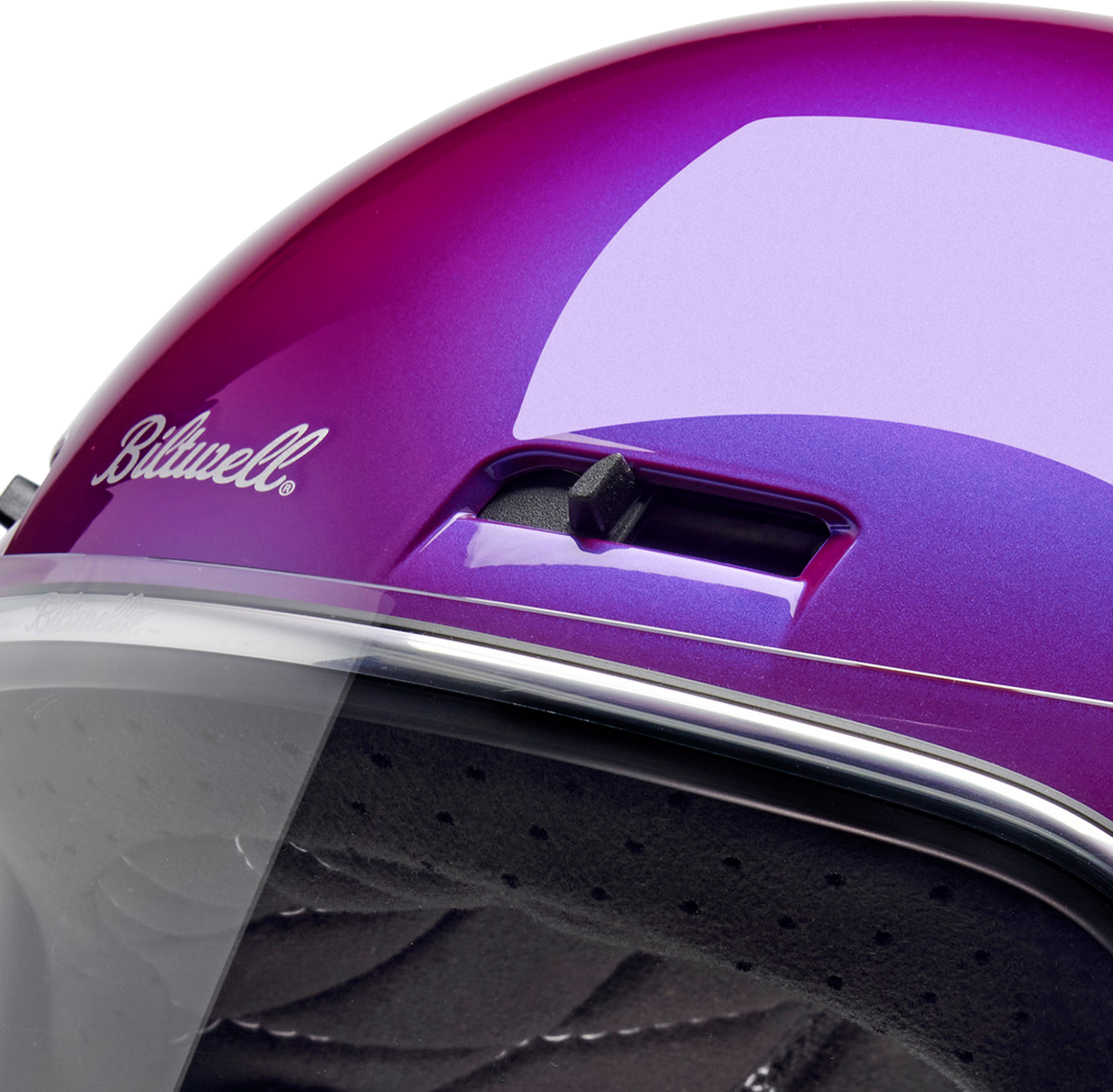 BILTWELL Gringo SV helmet in metallic grape color, 2XL, with a sleek motorcycle helmet design and sturdy construction.