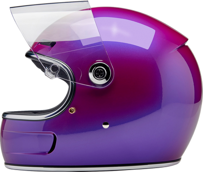 BILTWELL Gringo SV helmet in metallic grape color, XS size, showcasing its sleek motorcycle helmet design.