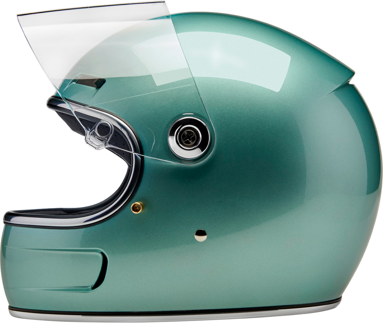 BILTWELL Gringo SV helmet in metallic seafoam, medium size, with a sleek design and matte finish, designed for motorcycle riders.