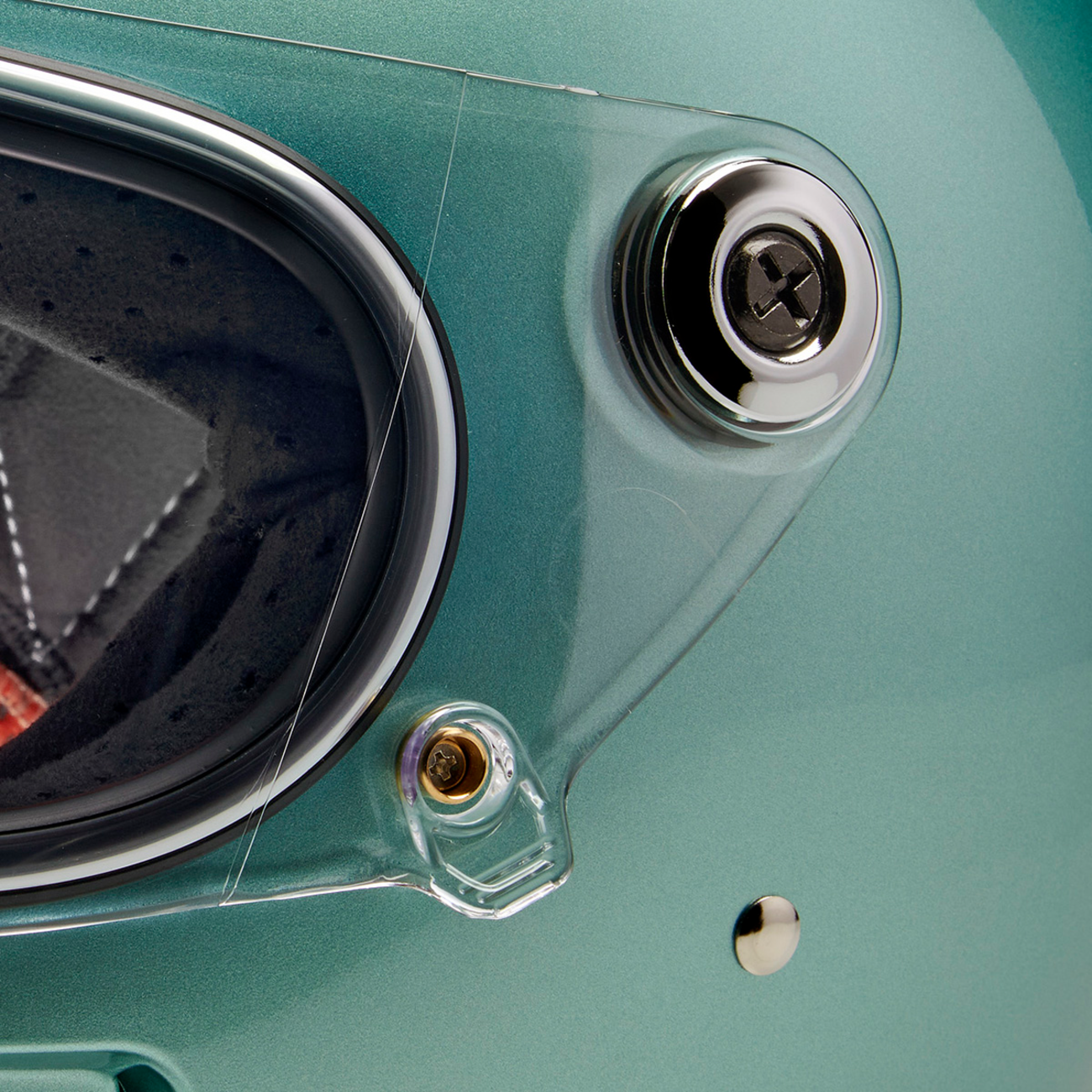 BILTWELL Gringo SV helmet in metallic seafoam, medium size, with a smooth glossy finish and classic motorcycle helmet design.
