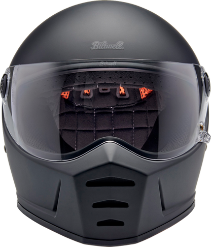 BILTWELL Lane Splitter helmet in flat black, large size, featuring a smooth aerodynamic design and matte finish.