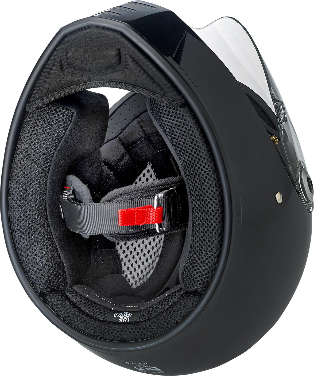 Biltwell Lane Splitter helmet in gloss black, small size, with a smooth, shiny finish and classic open-face design.