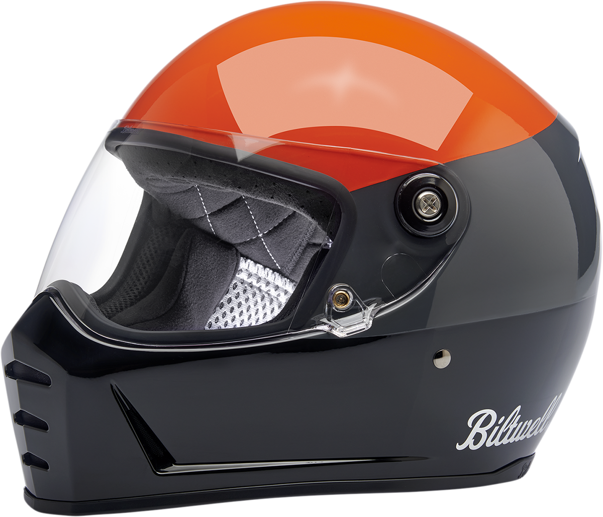 BILTWELL Lane Splitter Helmet - Gloss Podium Orange/Gray/Black - Medium 1004-550-103 - Howling Moto