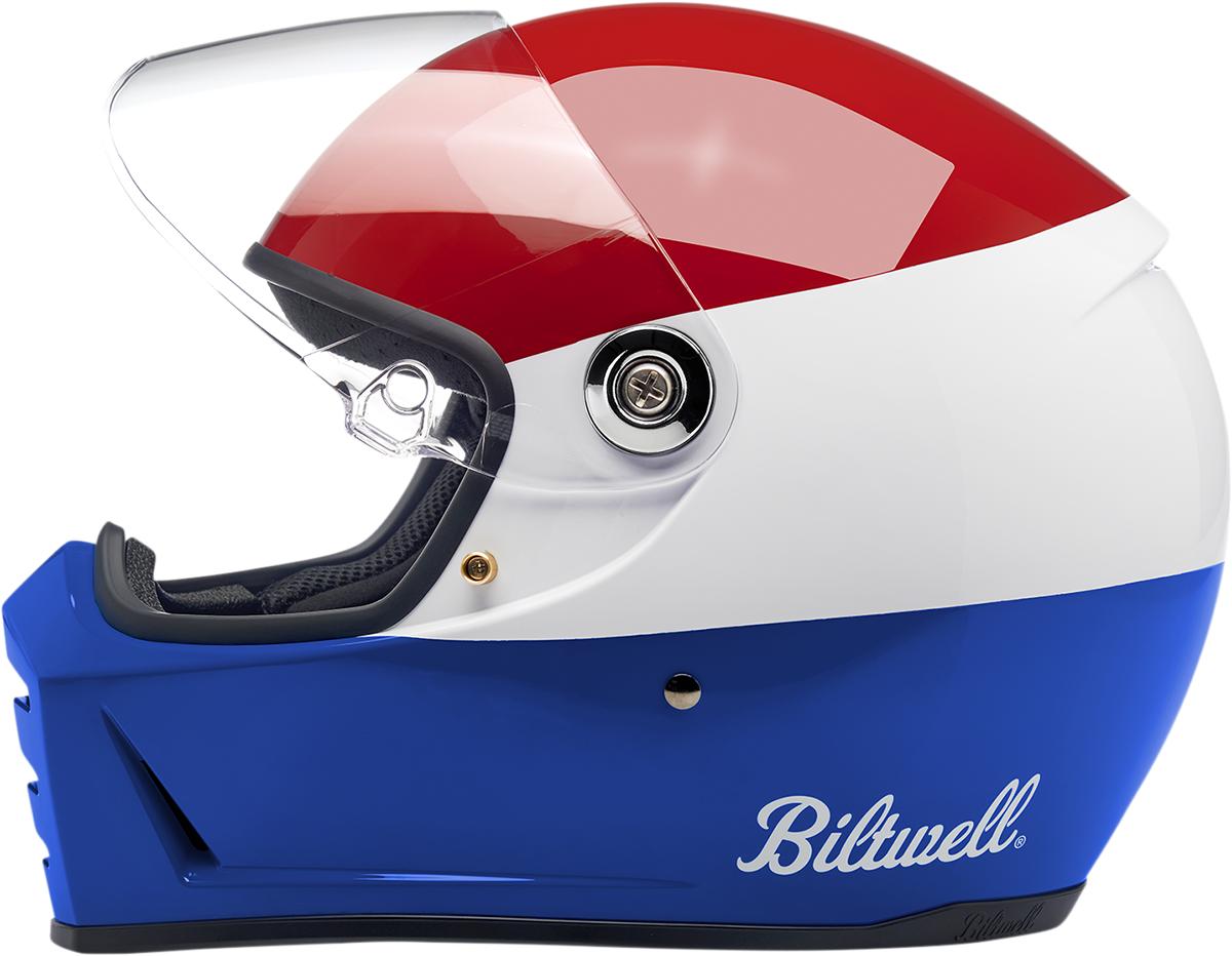 BILTWELL Lane Splitter Helmet - Gloss Podium Red/White/Blue - 2XL 1004-549-106 - Howling Moto