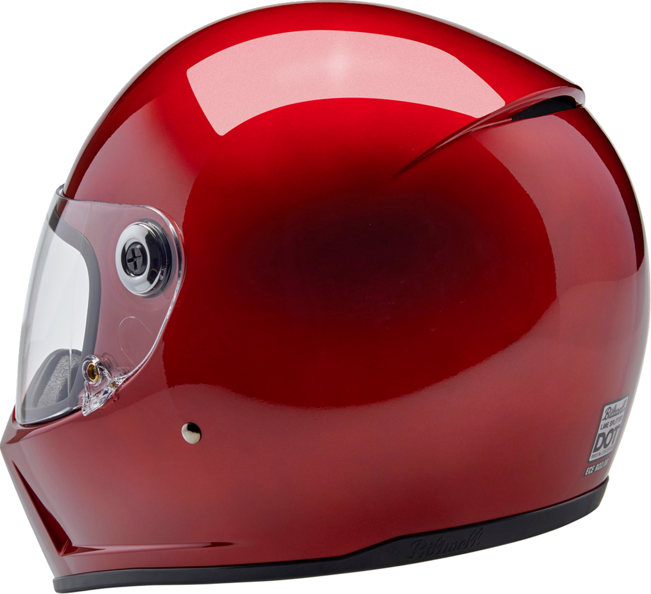 BILTWELL Lane Splitter helmet in metallic cherry red, small size, featuring a sleek motorcycle helmet design with matte finish.
