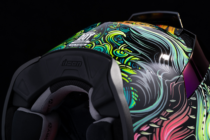 Blue ICON Airflite™ helmet in 2XL size with CSF23 design, featuring a sleek helmet style and aerodynamic features.