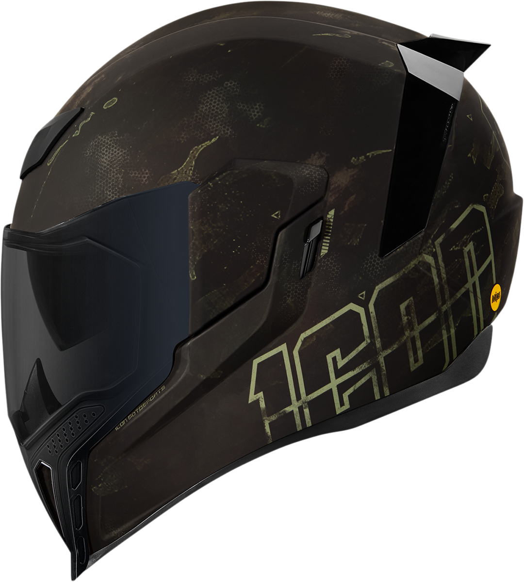 Black Bill's Exhausts ICON Airflite helmet with MIPS technology, small size, shown from the front with clear visor.