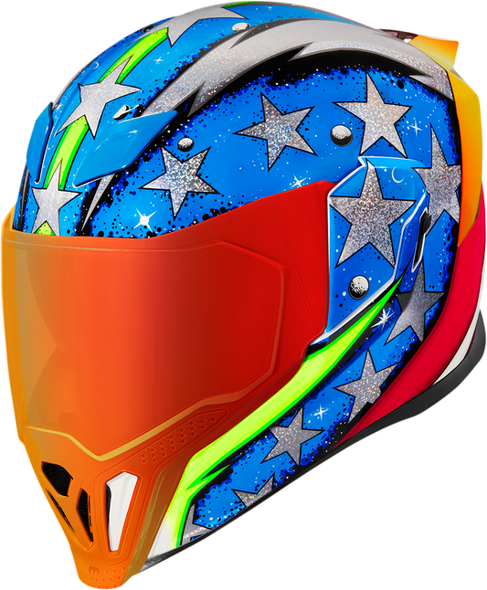 Bill's Exhausts ICON Airflite™ Helmet SF Glory large helmet with sleek design and clear visor for motorcycle riding.