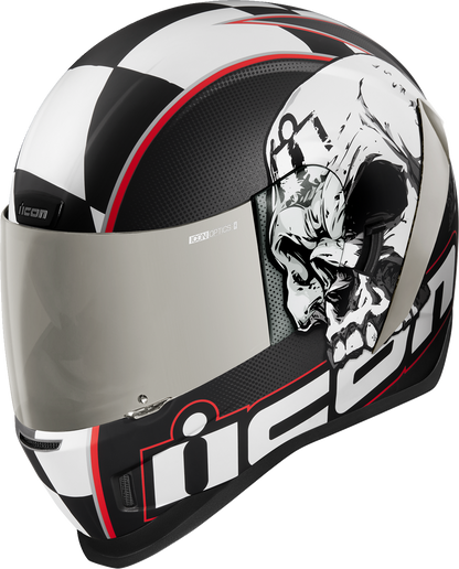 Black ICON Airform™ Helmet in Death or Glory design, XS size, featuring sleek style and protective helmet construction.