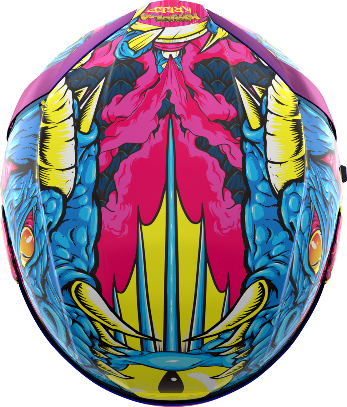 Bill's Exhausts ICON Airform™ Helmet Kryola Kreep MIPS® in blue, XS size, showing the helmet's sleek design and vibrant color.