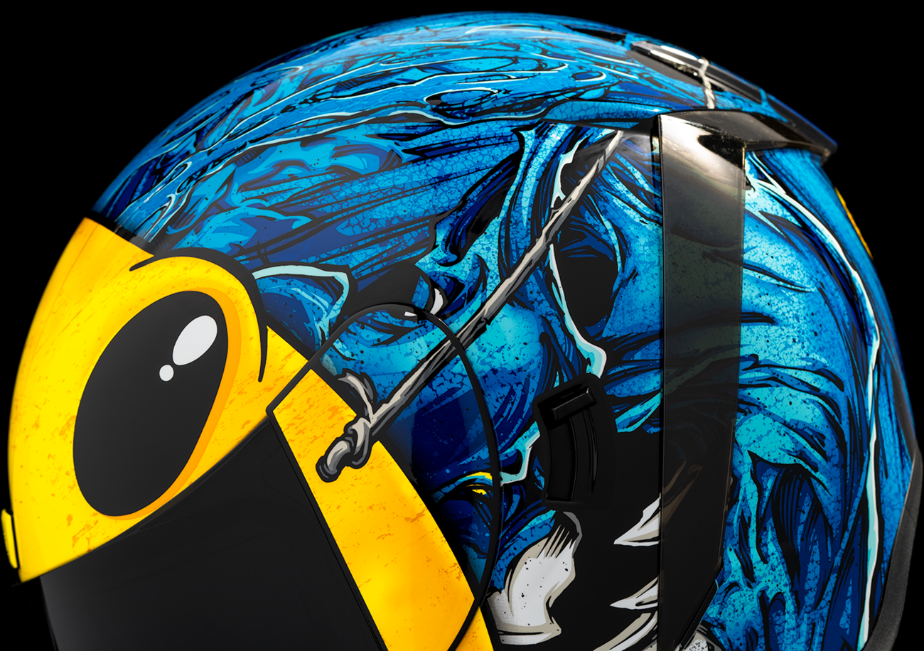 Blue ICON Airform™ Helmet with MIPS® technology, Brozak design, XL size, featuring aerodynamic helmet shell with ventilation.