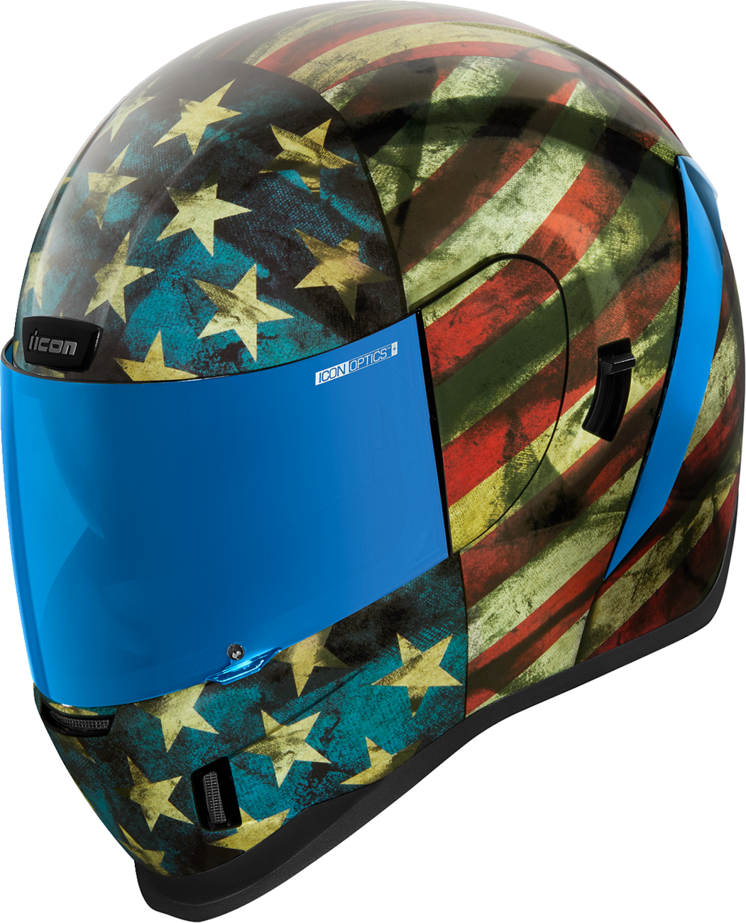 Bill's Exhausts ICON Airform™ Helmet in Old Glory design, large size, showcasing the helmet's bold patriotic graphic.