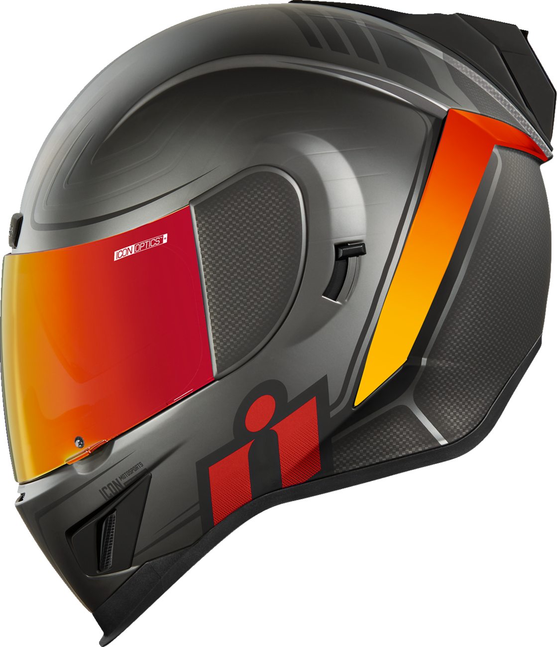 Red ICON Airform™ Helmet in XS size, designed by Bill's Exhausts, featuring a sleek helmet shape with bold graphics.