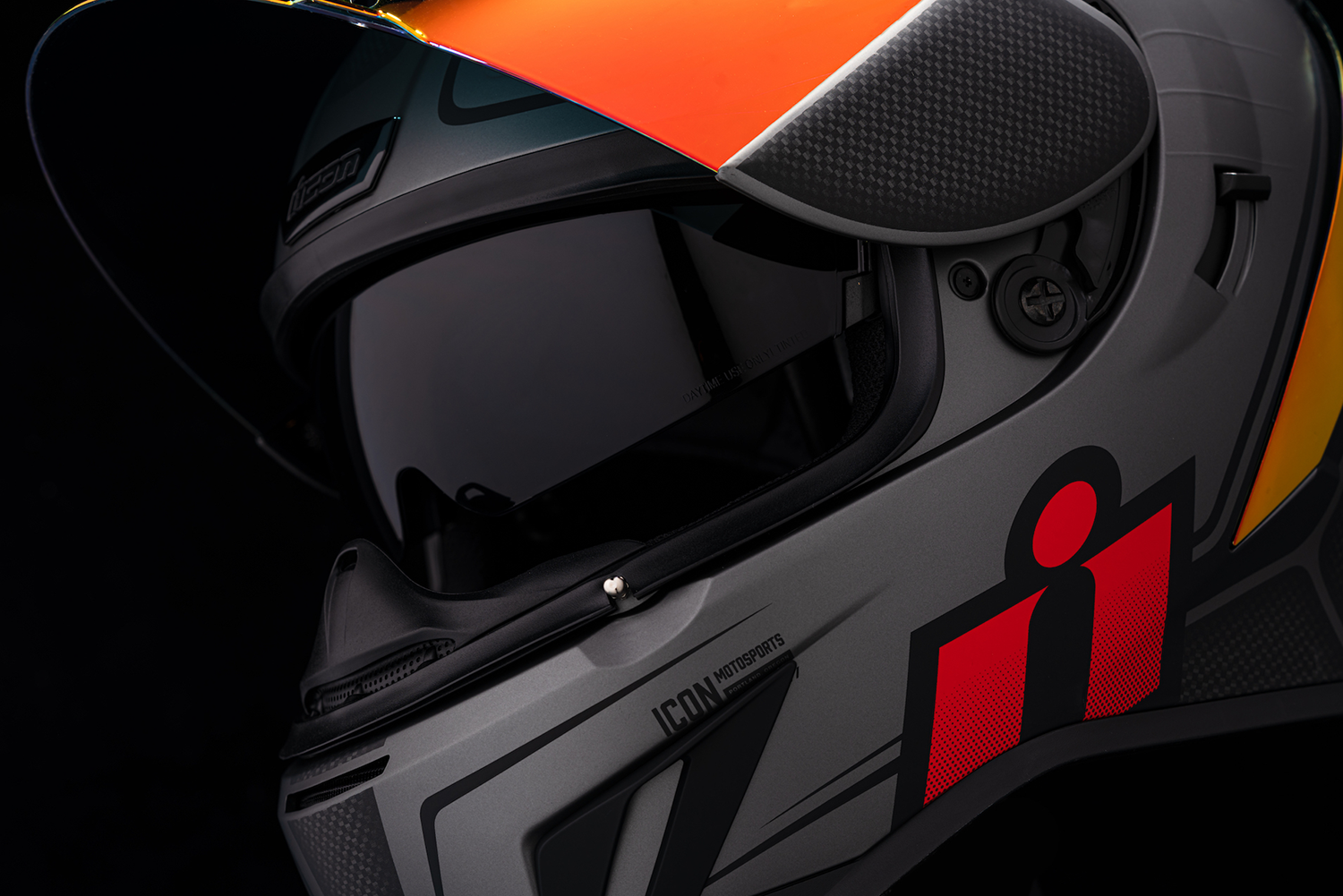 Red ICON Airform™ Helmet in XS size featuring sleek design and aerodynamic shape from Bill's Exhausts.