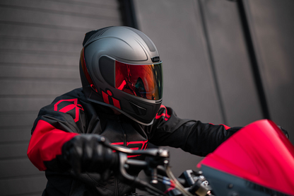 Red ICON Airform™ Helmet Resurgent in XS size, featuring sleek design and durable construction for motorcycle riding safety.