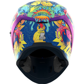 ICON Airform™ Helmet Scatterbrain MIPS purple medium helmet with aerodynamic design and adjustable straps.
