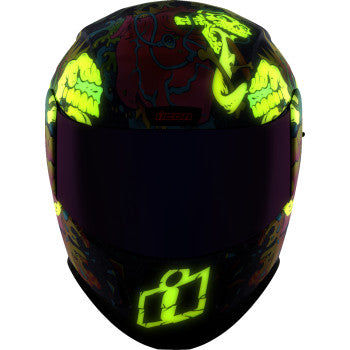 Bill's Exhausts ICON Airform™ Helmet Scatterbrain MIPS purple medium helmet with sleek design and safety features.