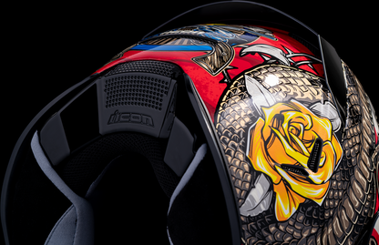 ICON Airframe Pro™ Helmet in Tejas Libre Glory design, small size, from Bill's Exhausts, featuring aerodynamic helmet with venting and graphics.