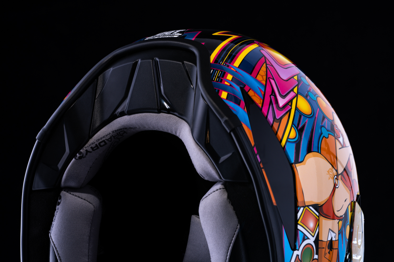 Red ICON Domain™ Helmet Lucky Lid 4 in 3XL by Bill's Exhausts, featuring a sleek design and durable construction.